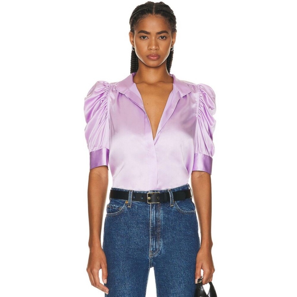 ✨ Frame The Gillian Silk Top in Lilac ✨